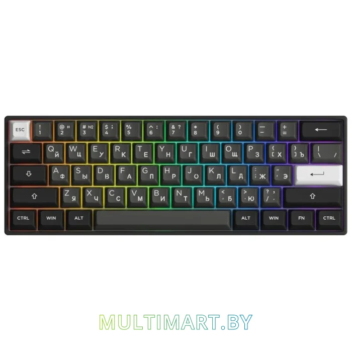 Клавиатура Akko 3061S Black & Sliver (Akko Cream Yellow V3 Pro)
